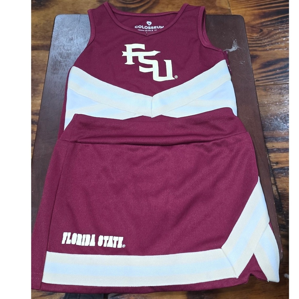 Colosseum Girls Florida State Seminoles Cheerleader Outfit Set XS 4-5 Garnet FSU